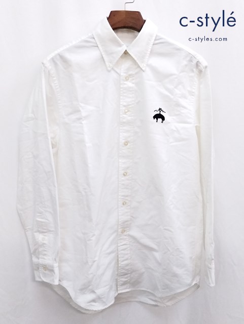 Brooks Brothers ブルックスブラザーズ 長袖シャツ S ホワイト 刺繍 コットン