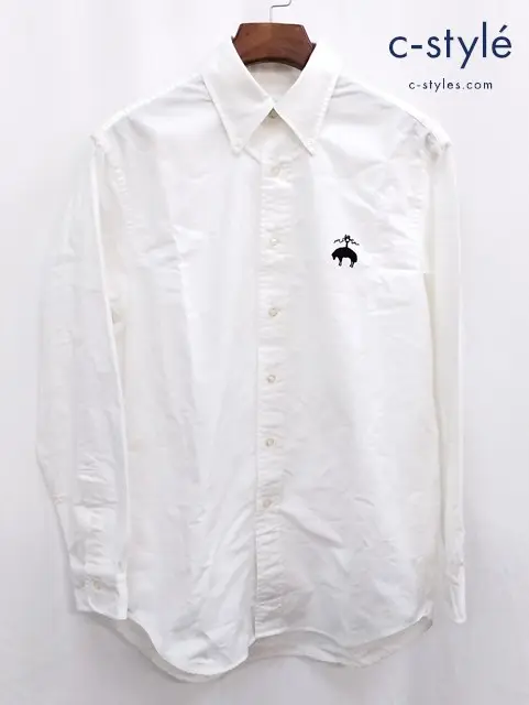 Brooks Brothers ブルックスブラザーズ 長袖シャツ S ホワイト 刺繍 コットン