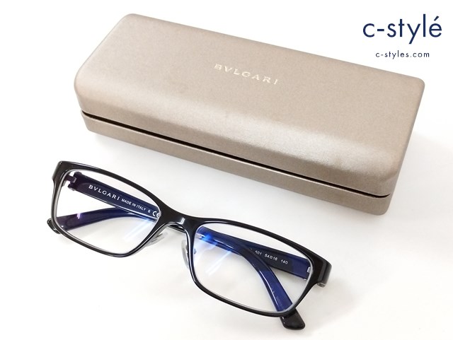 BVLGARI ブルガリ 眼鏡 54□16 140 ブラック 3043-D 501 イタリア製
