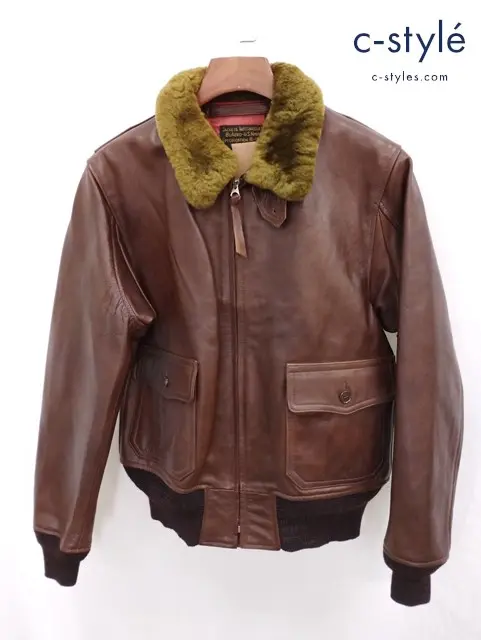 BUZZ RICKSON’S バズリクソンズ レザージャケット 40 ブラウン M422a BR80511 襟ボア