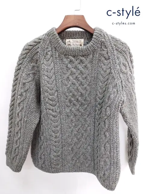 INVERALLAN インバーアラン アランニット グレー 毛100% イギリス製