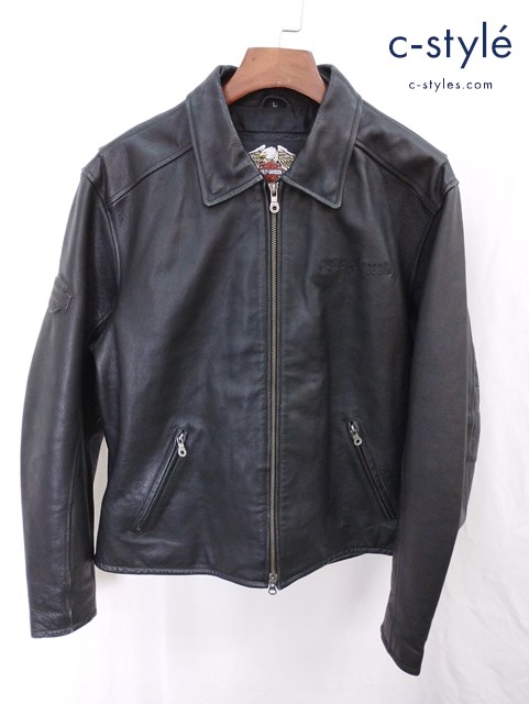 HARLEY DAVIDSON ハーレーダビッドソン シングルレザーライダースジャケット L ブラック 98143-05VM