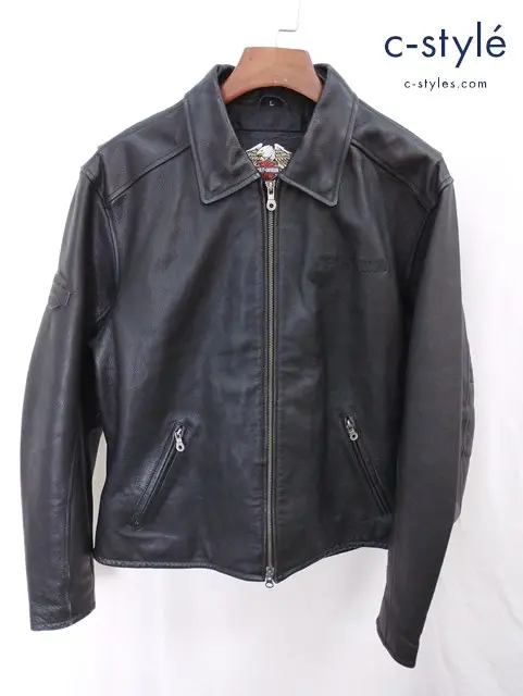 HARLEY DAVIDSON ハーレーダビッドソン シングルレザーライダースジャケット L ブラック 98143-05VM
