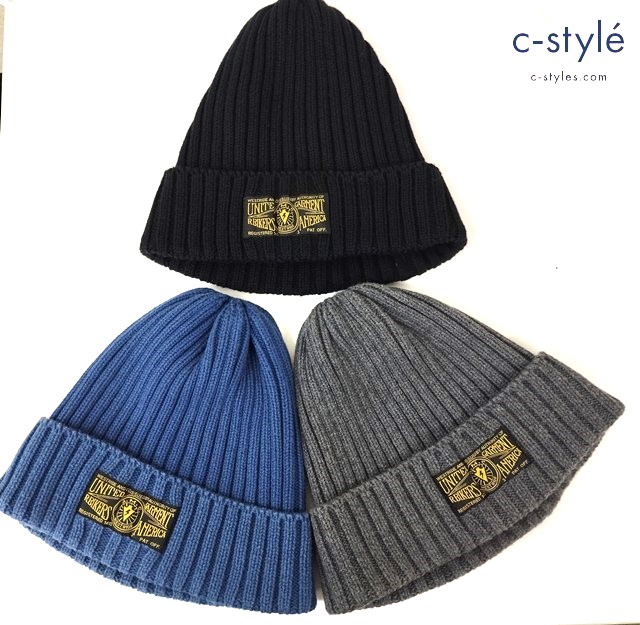 WEST RIDE ウエストライド ニットキャップ ニット帽 帽子 綿100％ ブラック系 グレー系 ブルー系 計3点