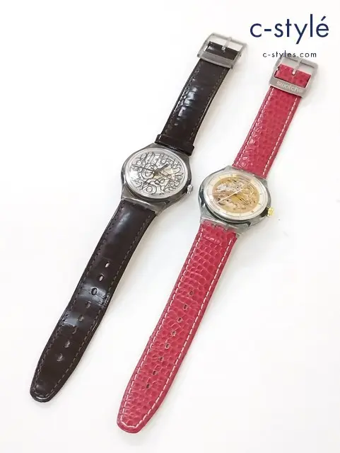Swatch 腕時計 自動巻 Abendrot SAN103 レッド Nume Rotation SAM107 ブラック