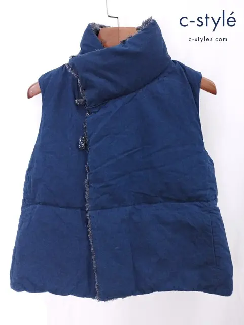 45R フォーティーファイブアール ダウンベスト リバーシブル ボア 3 ネイビー 日本製 レディース