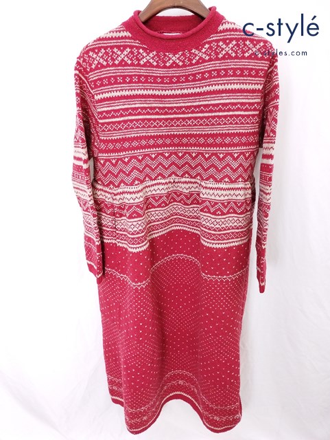 SDL45R エスディーエルフォーティーファイブアール ノルディックジャカードのドレス レッド 71250214