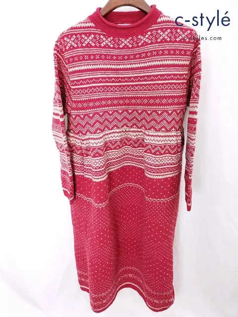 SDL45R エスディーエルフォーティーファイブアール ノルディックジャカードのドレス レッド 71250214