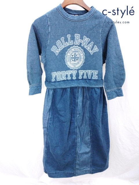 45R フォーティーファイブアール 裏毛のパフドレス インディゴ 清 70150244 綿100％ 日本製 レディース