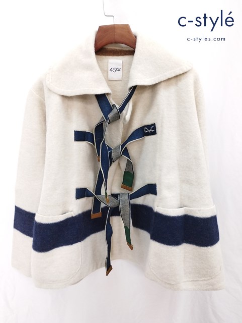 45R フォーティーファイブアール 縮絨のダッフルボレロ ジャケット ホワイト系 7101069 レディース