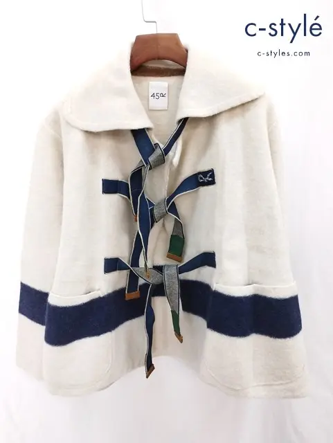 45R フォーティーファイブアール 縮絨のダッフルボレロ ジャケット ホワイト系 7101069 レディース