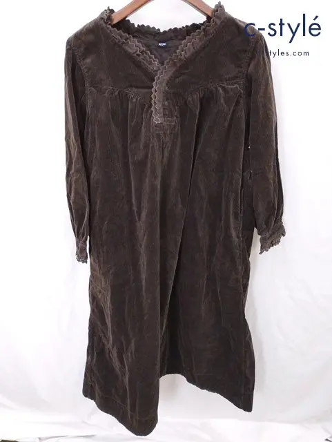 45R フォーティーファイブアール コーデュロイのグーグードレス ブラウン 70850033 日本製 レディース