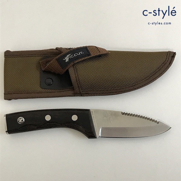 IC.CUT アイシーカット シースナイフ 銀鹿 シルバームース ケース付き アウトドア キャンプ 狩猟