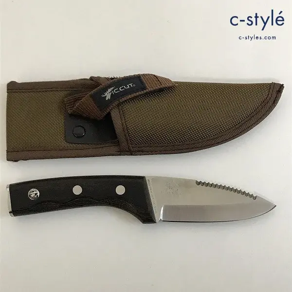 IC.CUT アイシーカット シースナイフ 銀鹿 シルバームース ケース付き アウトドア キャンプ 狩猟