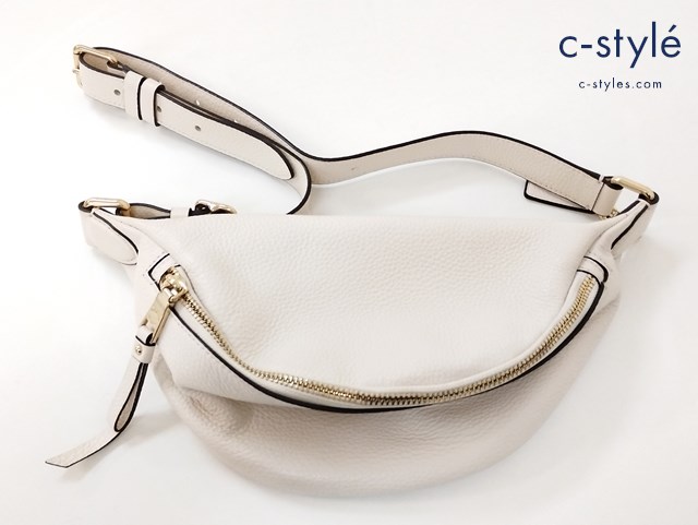 COACH コーチ ボディバッグ ウエストポーチ レザー ホワイト F48738 レディース