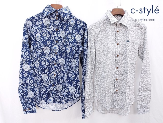 Vivienne Westwood MAN ヴィヴィアンウェストウッドマン 長袖シャツ II ホワイト系 ブルー系 総柄