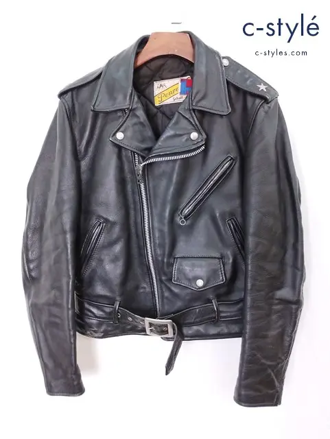 Schott ショット ダブルライダース 38 ブラック レザー USA製