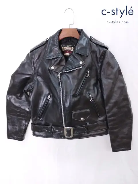 Schott ショット ダブルライダース 38 ブラック perfecto レザー USA製