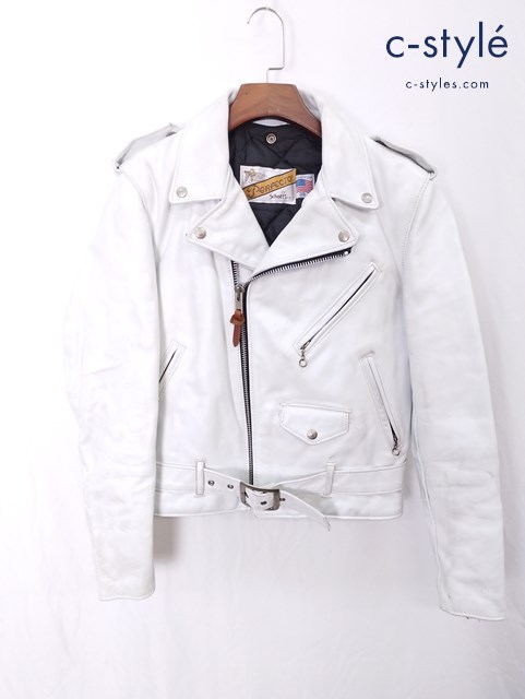 Schott ショット ダブルライダース 38 ホワイト perfecto レザー USA製