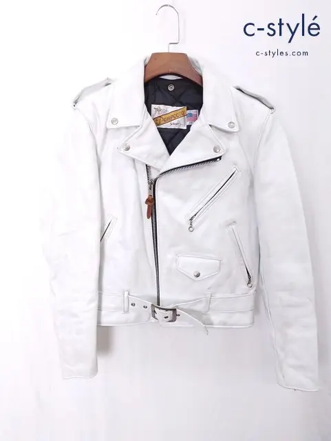 Schott ショット ダブルライダース 38 ホワイト perfecto レザー USA製