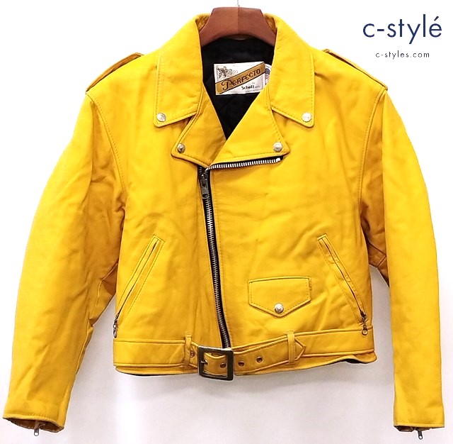 Schott ショット ダブルライダースレザージャケット 12 イエロー