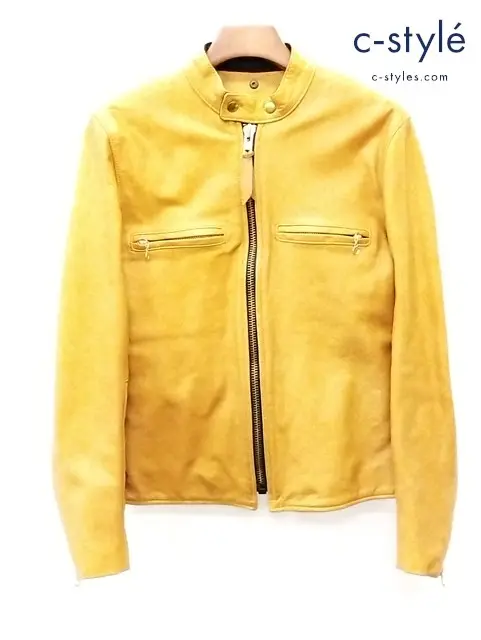 VANSON バンソン シングルライダースレザージャケット 38 キャメル