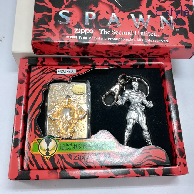 ZIPPO ジッポー オイルライター SPAWN The Second Limited オリジナルキーホルダー付 ゴールド 1997年
