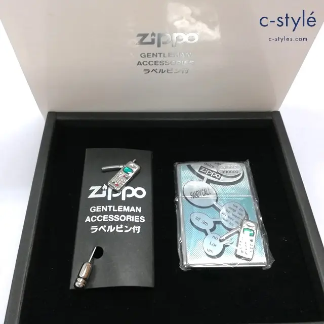 ZIPPO オイルライター GENTLEMAN ACCESSORIES ラペルピン付 携帯電話 HANDY CALL シルバー系 1997年