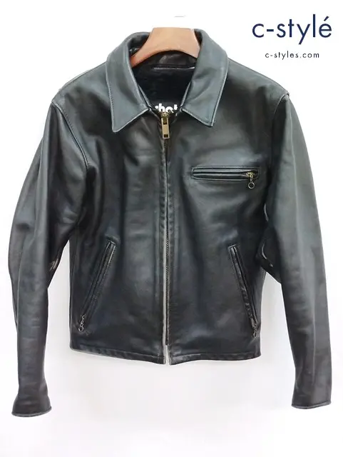 Schott ショット シングルライダースジャケット 38 ブラック レザー 1781304053 USA製