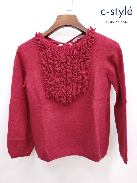 45R フォーティーファイブアール セーター 薄手 フリンジ付き 2 レッド系 5128028 毛100％ レディース