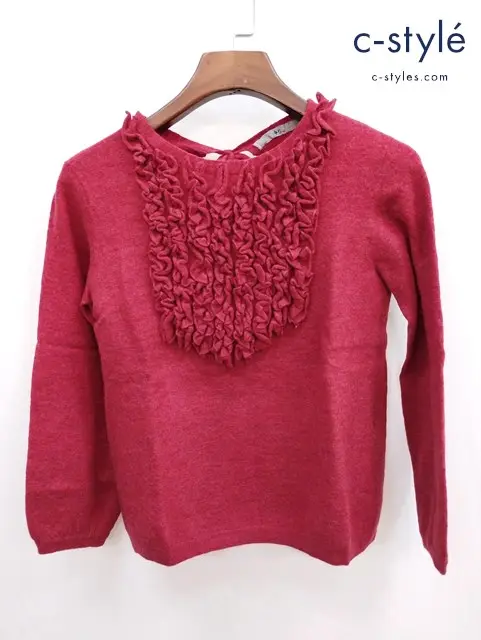 45R フォーティーファイブアール セーター 薄手 フリンジ付き 2 レッド系 5128028 毛100％ レディース