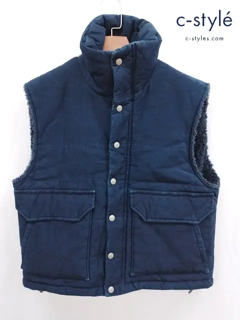 45R キルティングベスト サテンキルトの908オーシャン 4 ネイビー 日本製 レディース