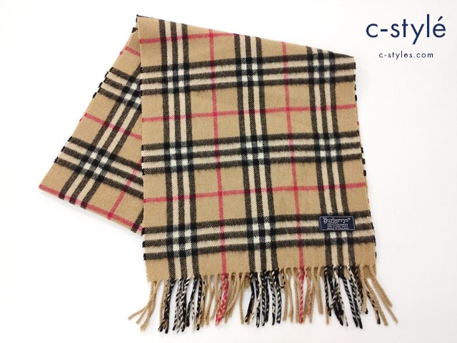 BURBERRY バーバリー マフラー ベージュ系 カシミア ノバチェック