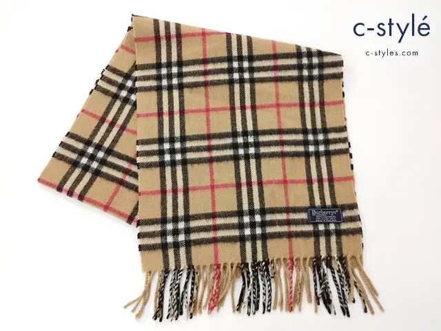 BURBERRY バーバリー マフラー ベージュ系 カシミア ノバチェック