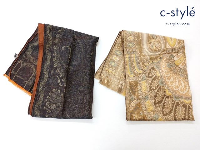 ETRO エトロ スカーフ マルチカラー シルク ウール イタリア製