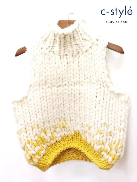 45R フォーティーファイブアール ノースリーブセーター ニット 0 アイボリー×ダークイエロー 7118106