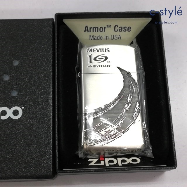 ZIPPO ジッポー オイルライター スリム MEVIUS 10TH ANNIVERSARY 2022年 シルバー アーマー 喫煙具