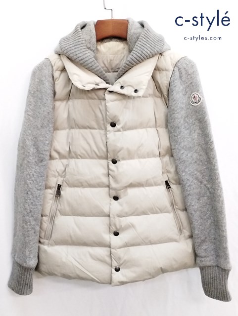 MONCLER モンクレール ダウンジャケット 1 ベージュ×グレー PERIGORD フェイクレイヤード