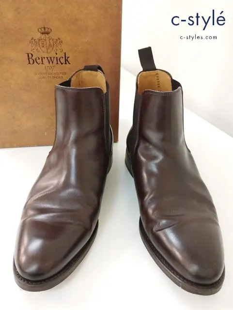 Berwick バーウィック サイドゴア ブーツ 8・1/2 ブラウン 303