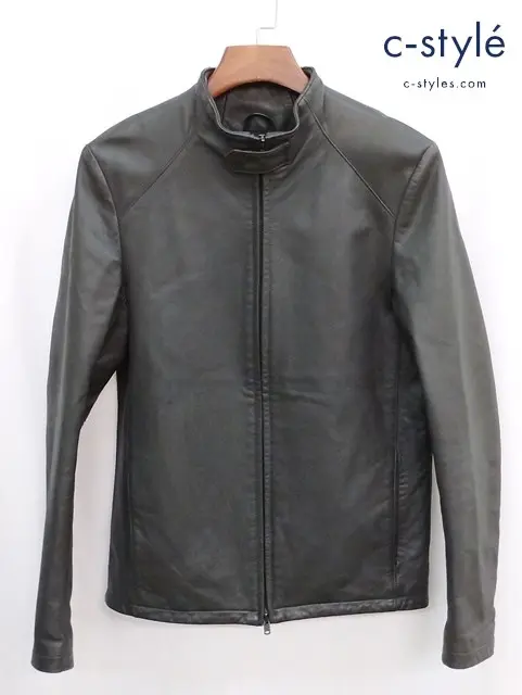 R LA PROVOCAZIONE ETERNA レザーライダースジャケット 4 グレー r-221 カーフレザー