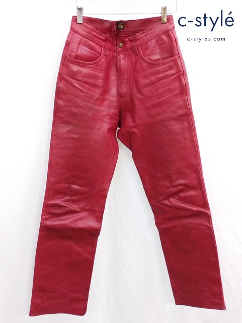 Lee リー RIDERS レザーパンツ 30×34 レッド