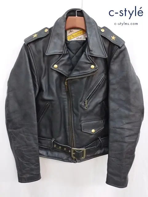 PERFECTO by Schott パーフェクトバイショット レザー ダブルライダース 38 ブラック ワンスター