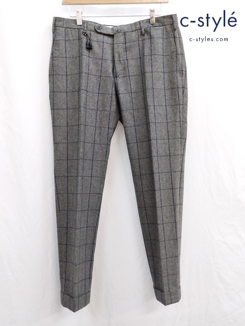 INCOTEX インコテックス ウールパンツ 50 グレー SUPER100’s 1NT035 チェック