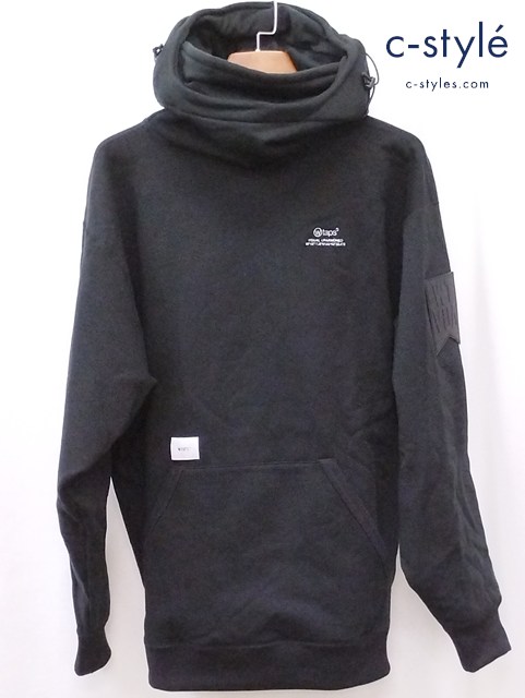 WTAPS ダブルタップス スウェットパーカー X04 ブラック SEAL SWEATER ACNY．DOT SIGHT 222ATDT-CSM23