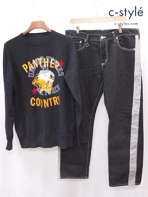 SOPHNET ソフネット ニット セーター サイドラインパンツ XL ブラック