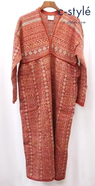 SDL 45R ニットワンピース 千歳ジャカードのドレス 2 オレンジ系 71150194 セーター 日本製 レディース