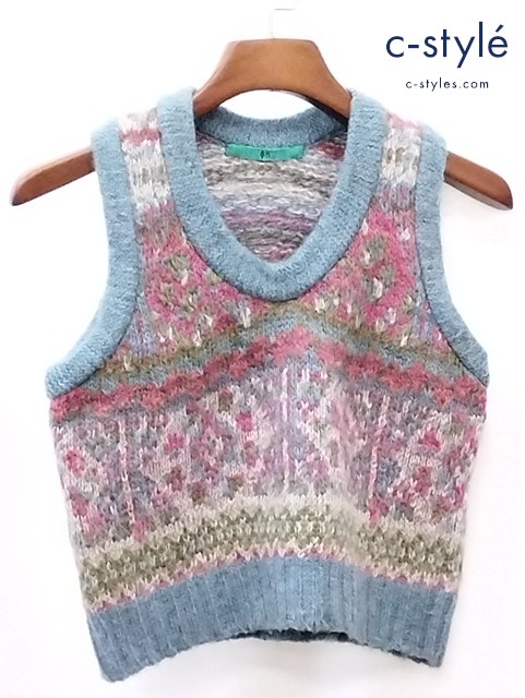 45R ノアランドジャガードベスト ニットベスト セーター 2 マルチカラー 総柄 7108070 レディース