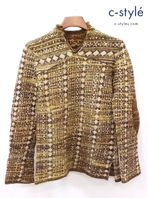 Badou-R バドウアール ニット セーター 1 マルチカラー 総柄 毛100％ レディース