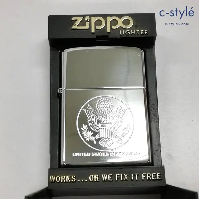 ZIPPO ジッポー オイルライター USA UNITED STATES OF AMERICA 1989年 シルバー 喫煙具