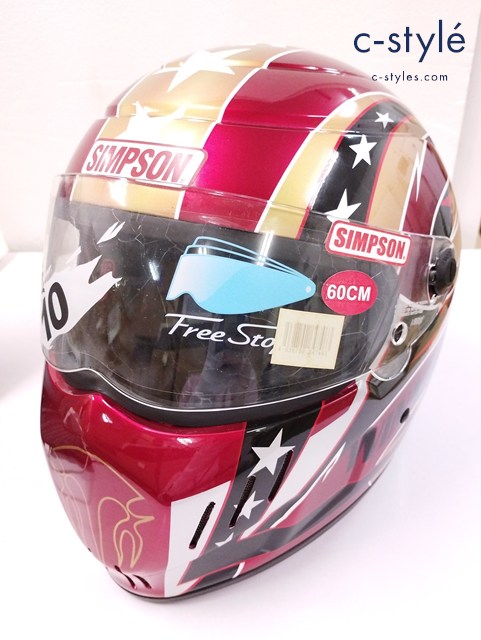 SIMPSON シンプソン フルフェイス 60cm レッド系 RX10 製造年月日 2010年6月 バイク用品
